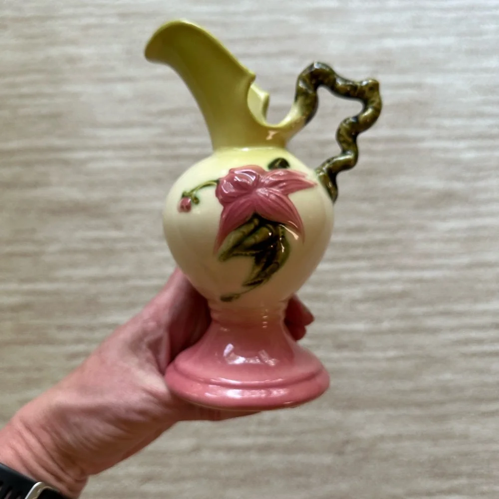 Vintage Hull Pottery Ewer Wonderland Pattern Small Pitcher Vase 6.5”